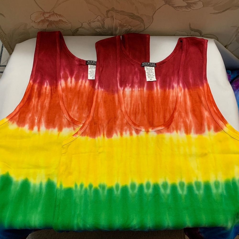 Lot of Two (2) NDS Wear 100% Cotton Rainbow Pride Tank Tops - Both XL - NWOT
